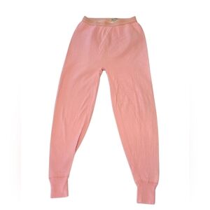 Vintage 80's/Early 90's Pink L.L. Bean Thermal Pants/Base Layer Cotton U.S.A. M